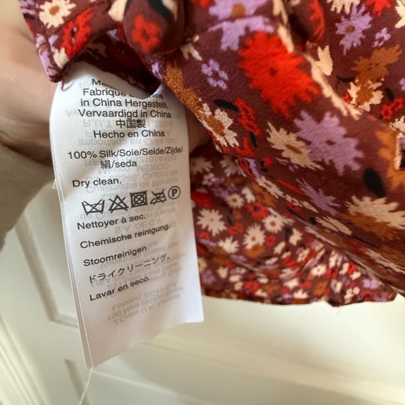 Madewell Rust Floral V-Neck Puff-Sleeve Top - Picture 8 of 8